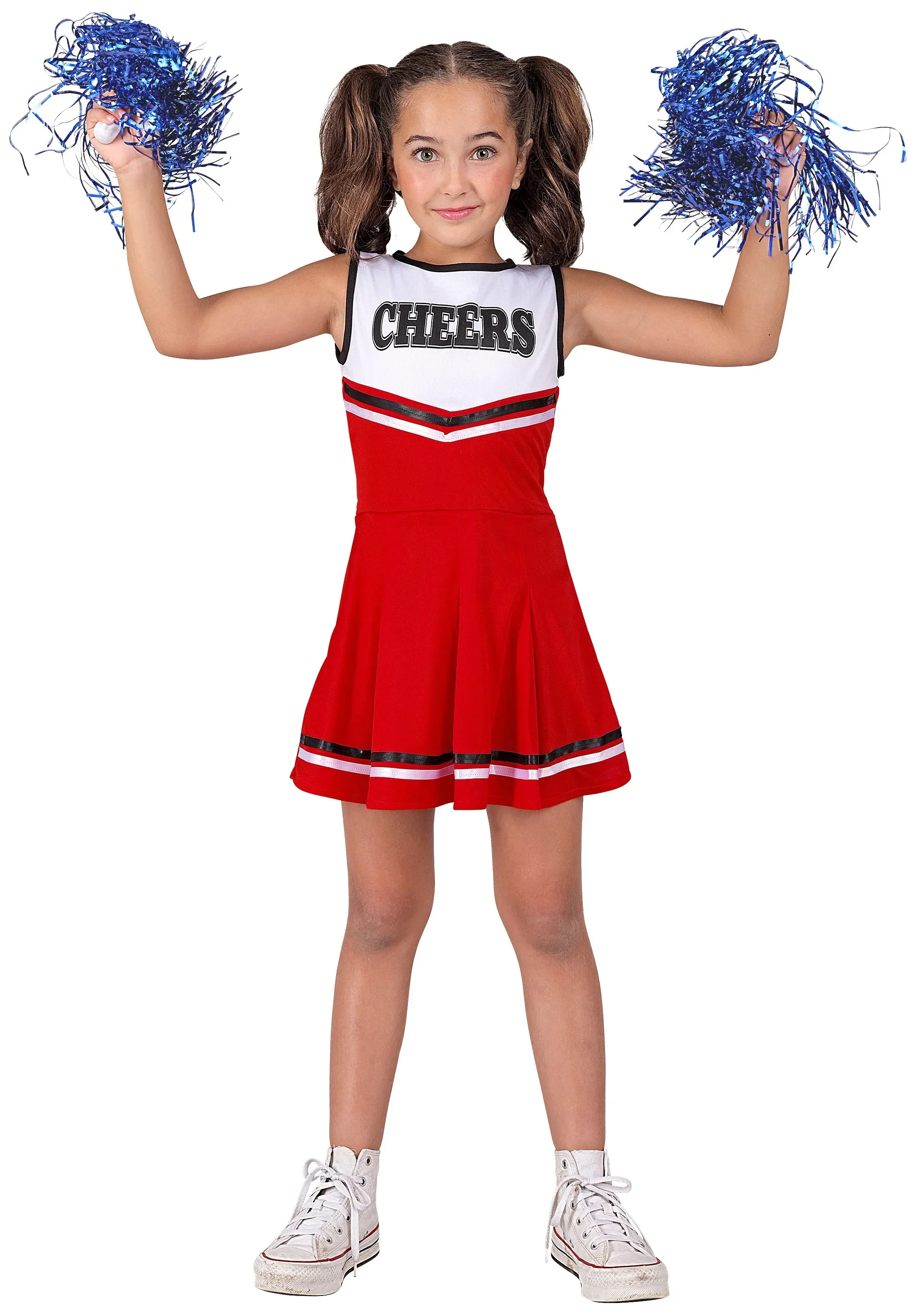 Disfraz de Cheerleader Rojo y Blanco para Niña