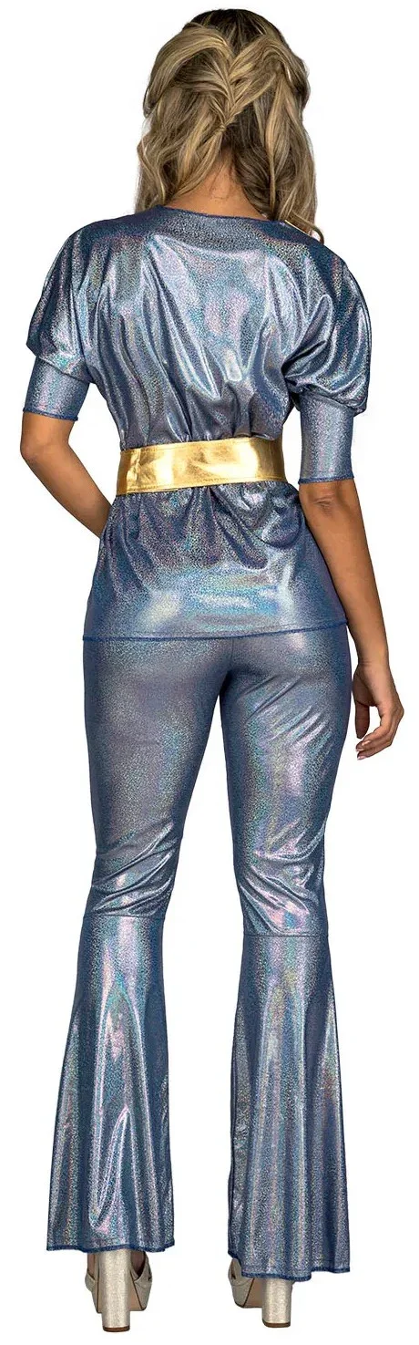 Disfraz de Chica Disco Plateada para Mujer - Image 2