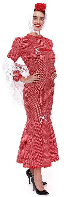 Disfraz de Chulapa Madrileña Roja con Lunares para Mujer - Image 3