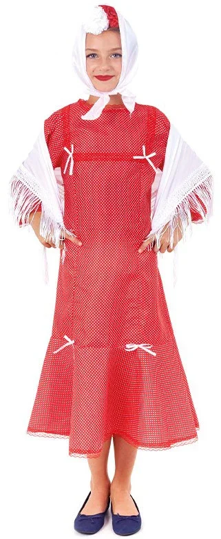Disfraz de Chulapa Madrileña Roja con Lunares para Niña - Image 4