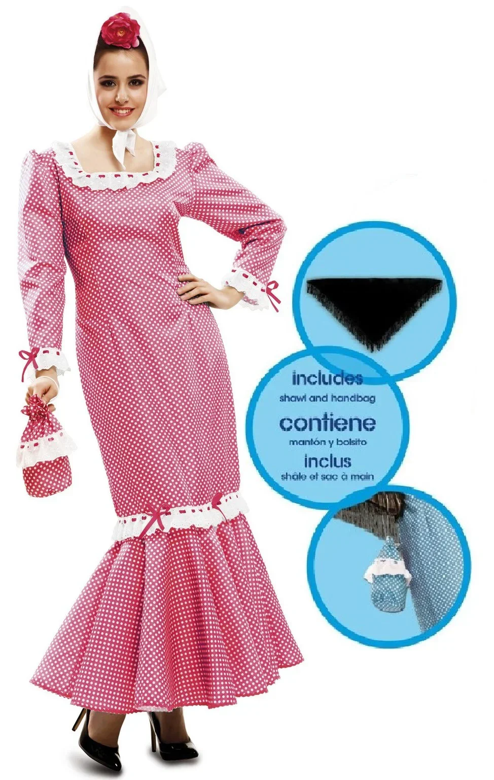 Disfraz de Chulapa Madrileña Rosa para Mujer - Image 2