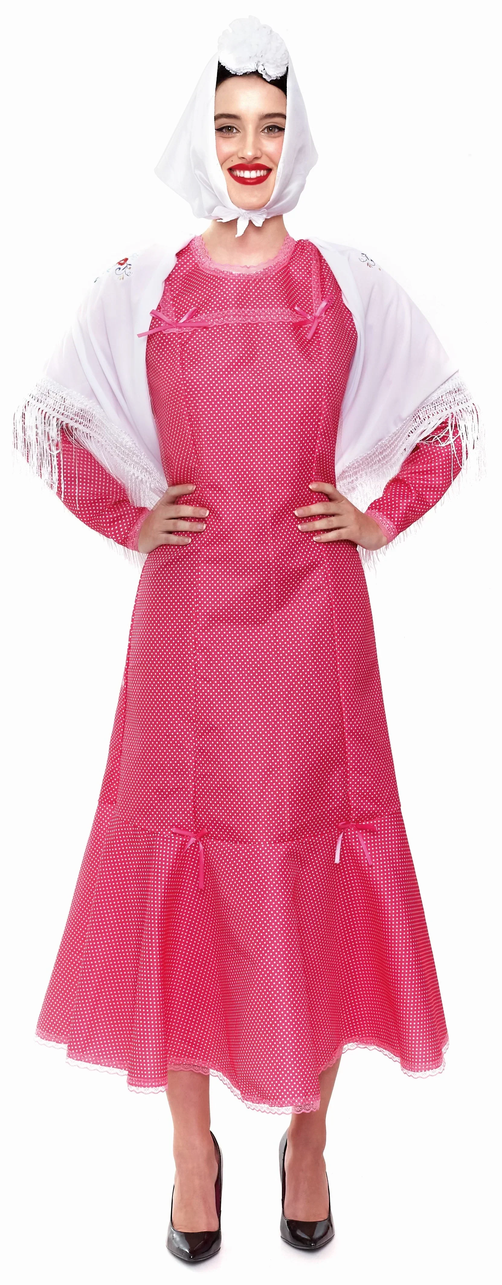Disfraz de Chulapa Rosa con Lunares Blancos para Mujer - Image 3