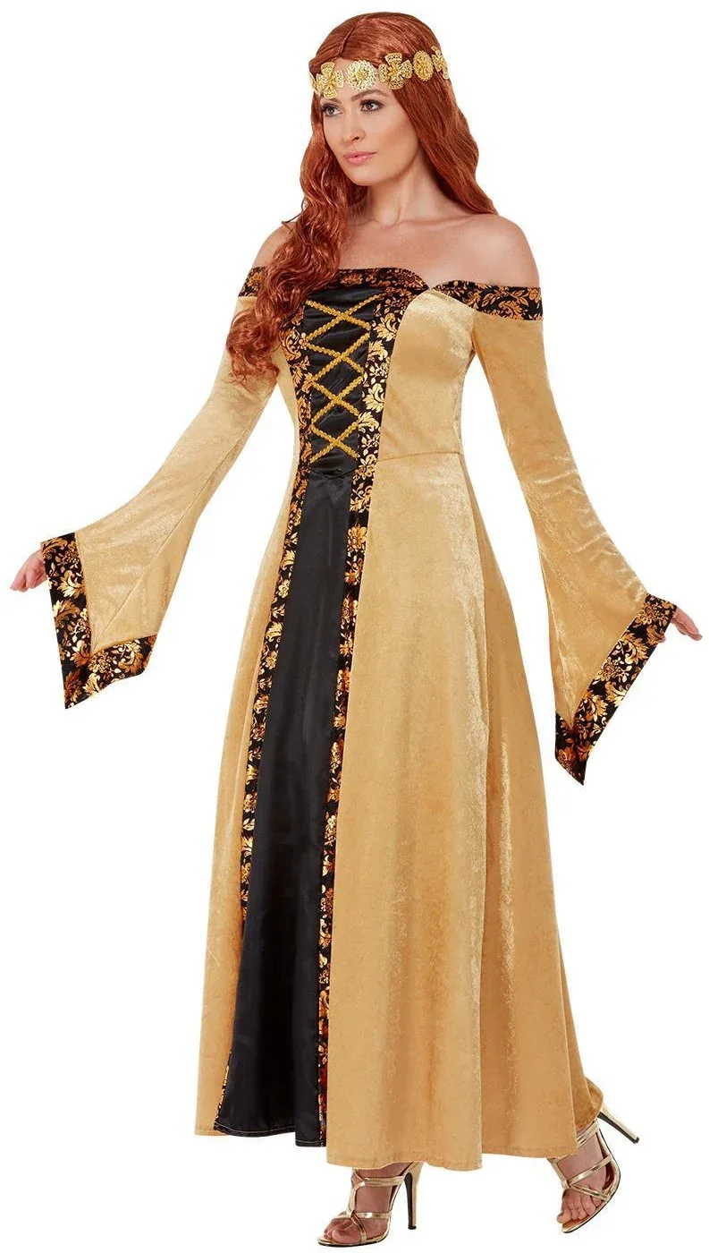 Disfraz de Condesa Medieval Dorada para Mujer - Image 3