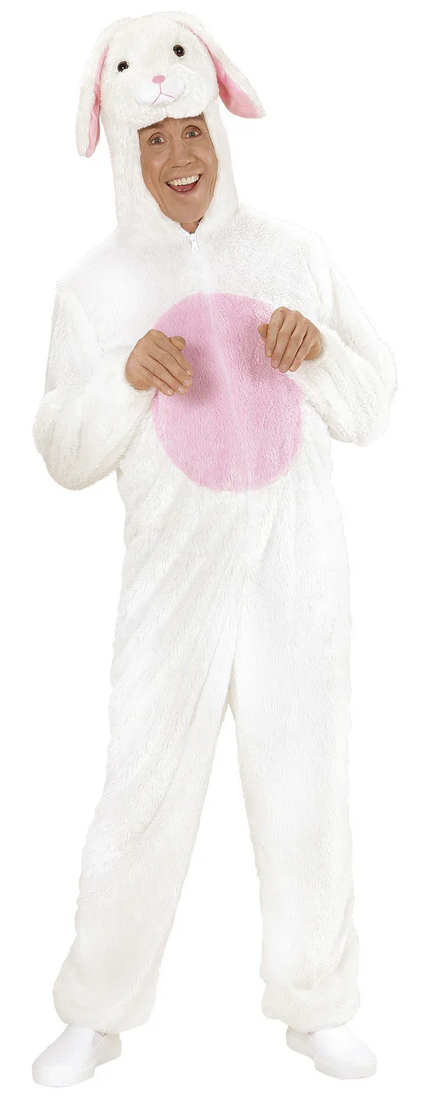 Disfraz de Conejo Blanco y Rosa para Adulto - Image 2