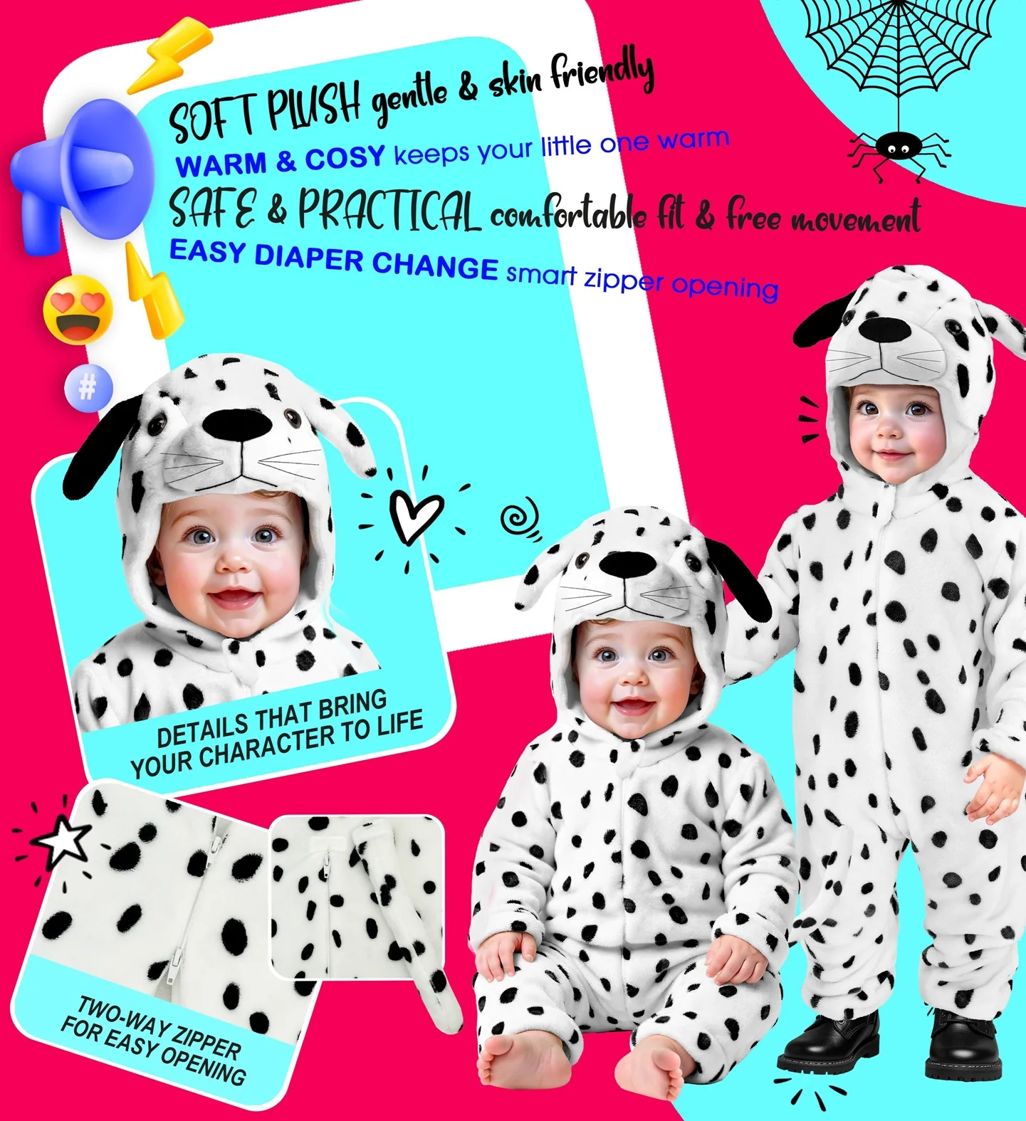 Disfraz de Dálmata de Peluche para Bebé - Image 4