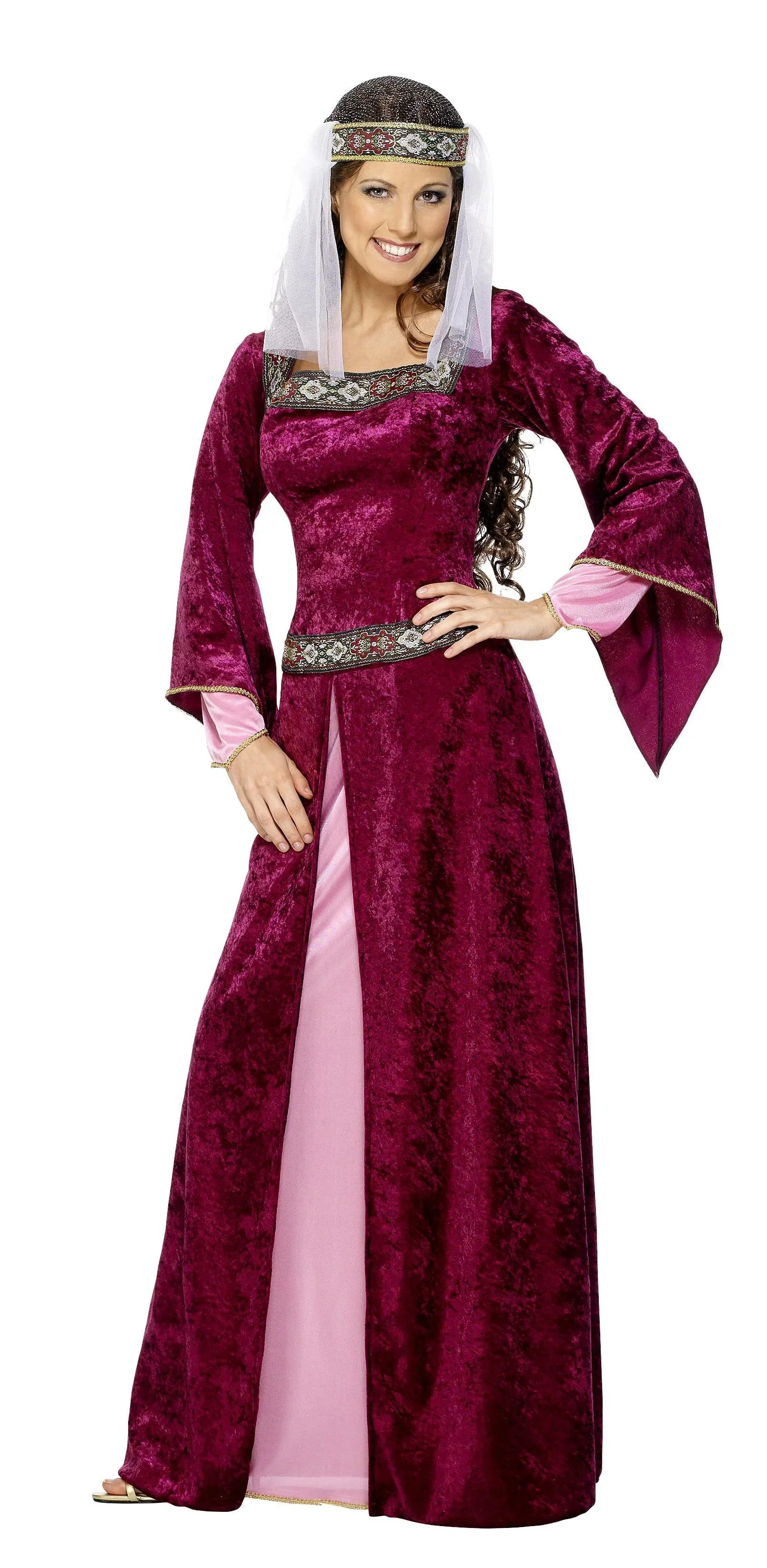 Disfraz de Dama Medieval Burdeos para Mujer - Image 2