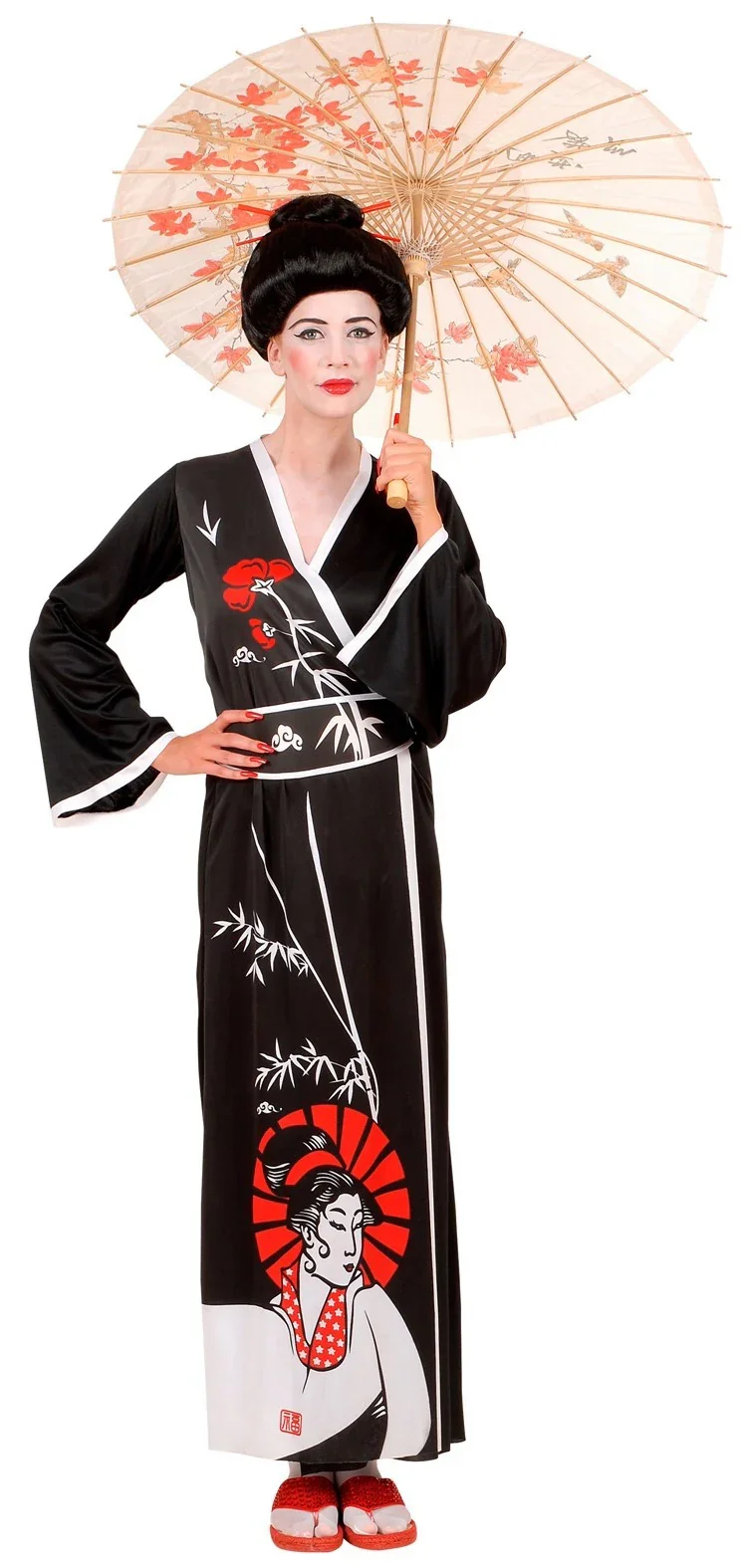 Disfraz de Geisha Negro para Mujer - Image 2
