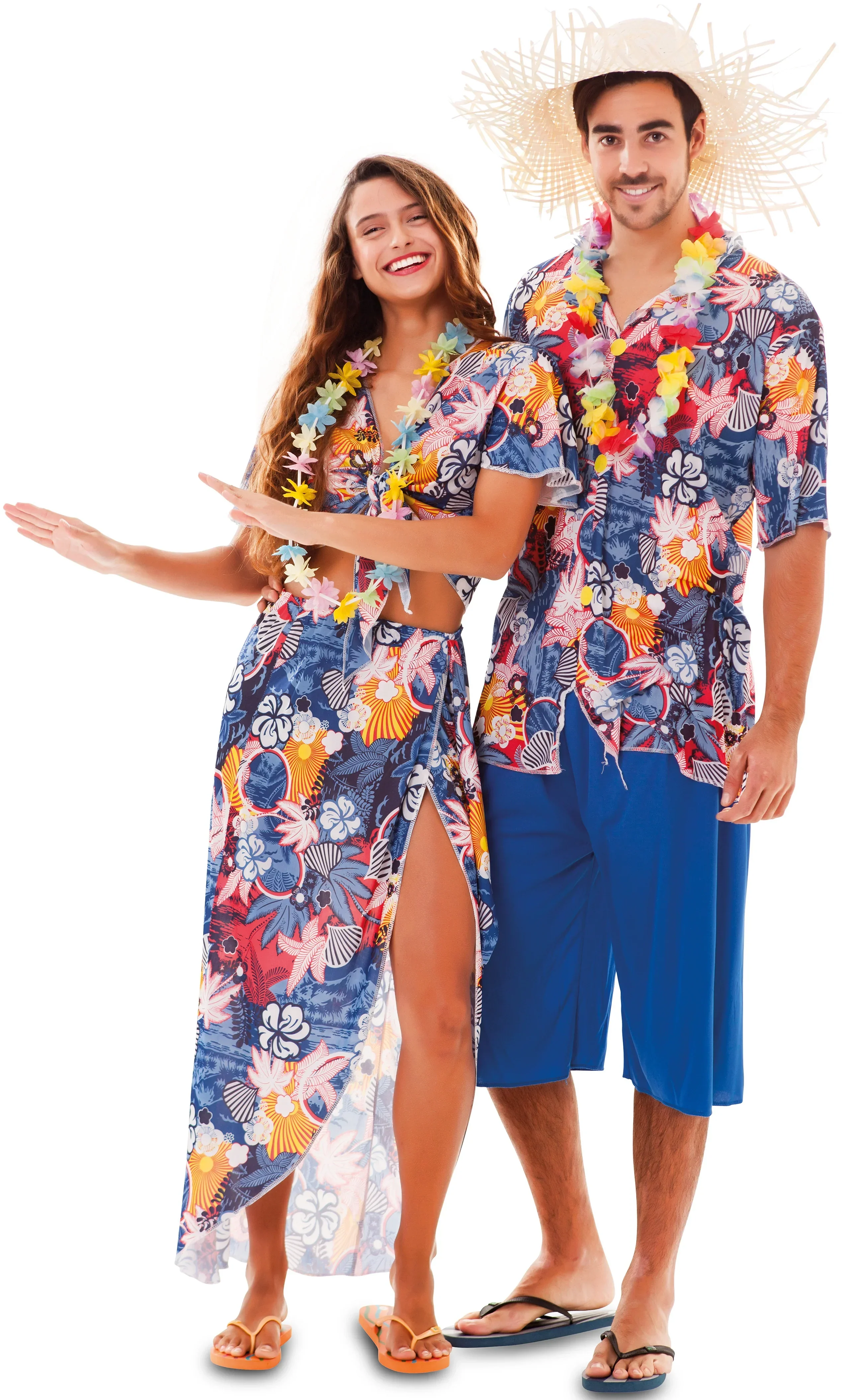 Disfraz de Hawaiana Azul para Adulto - Image 4