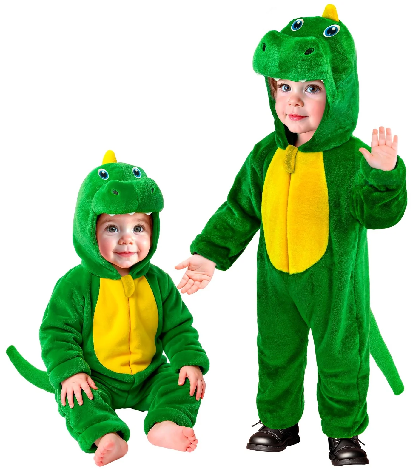 Disfraz de Dinosaurio Verde de Peluche para Bebé - Image 3