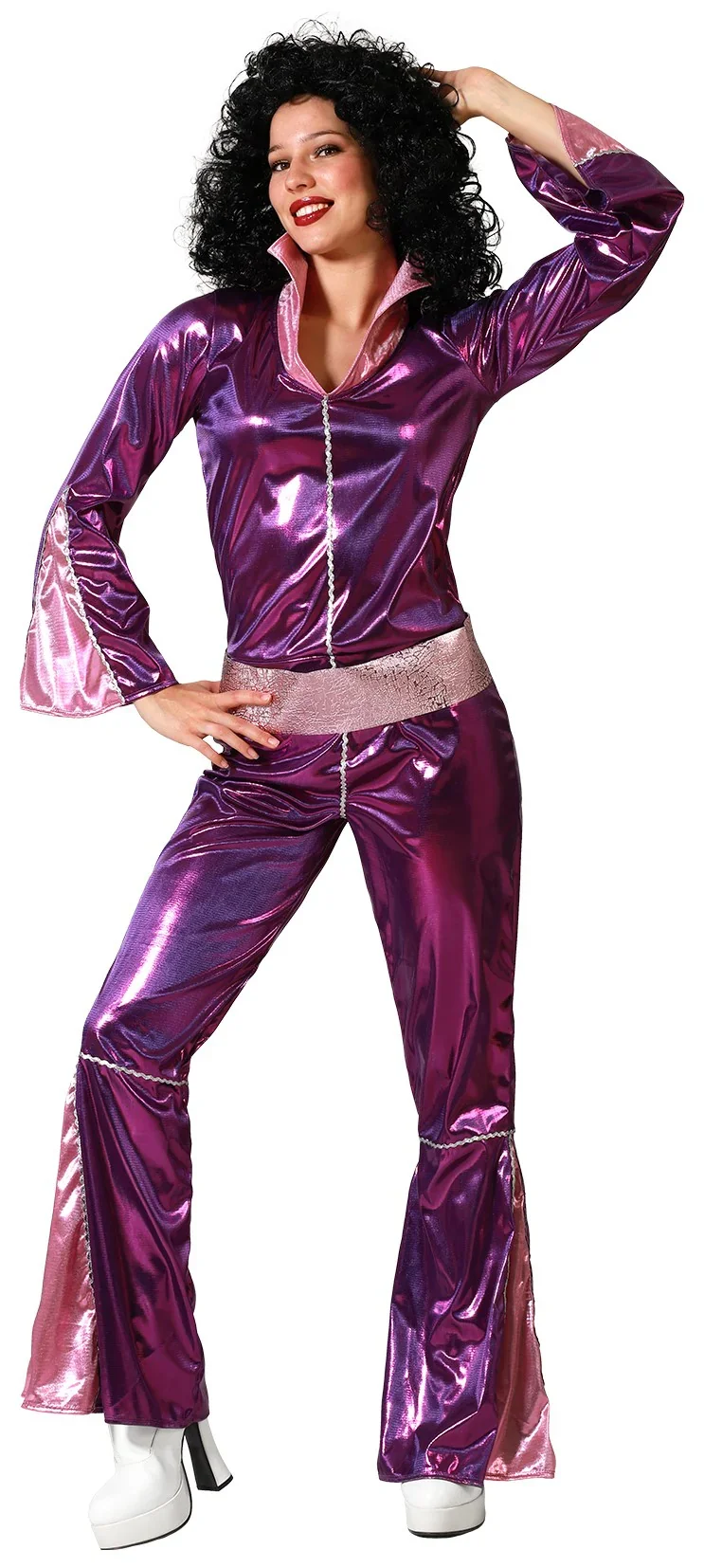 Disfraz Disco Años 70 Fucsia para Mujer