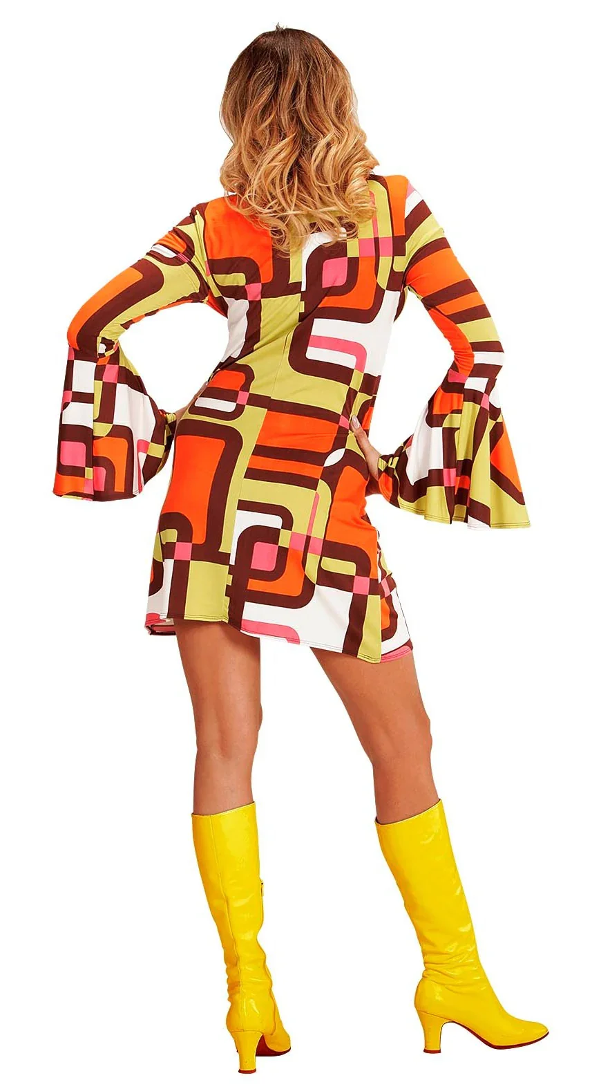 Disfraz Disco Años 70 Naranja y Amarillo para Mujer - Image 2