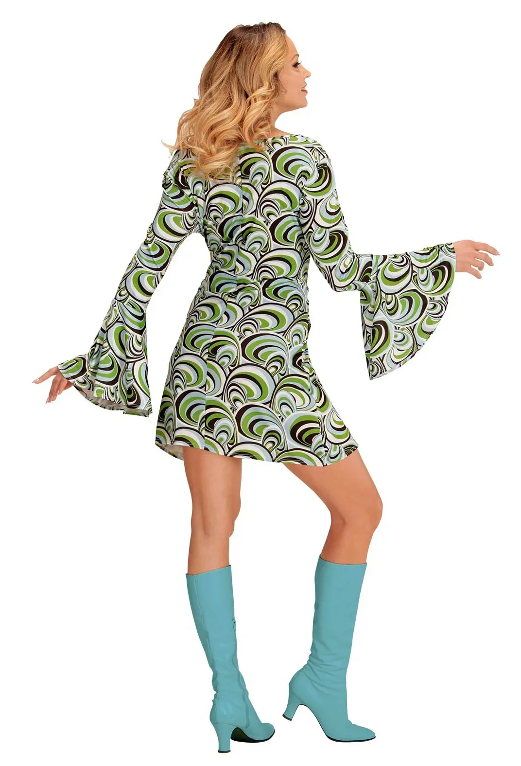 Disfraz Disco Años 70 Verde y Azul para Mujer - Image 2