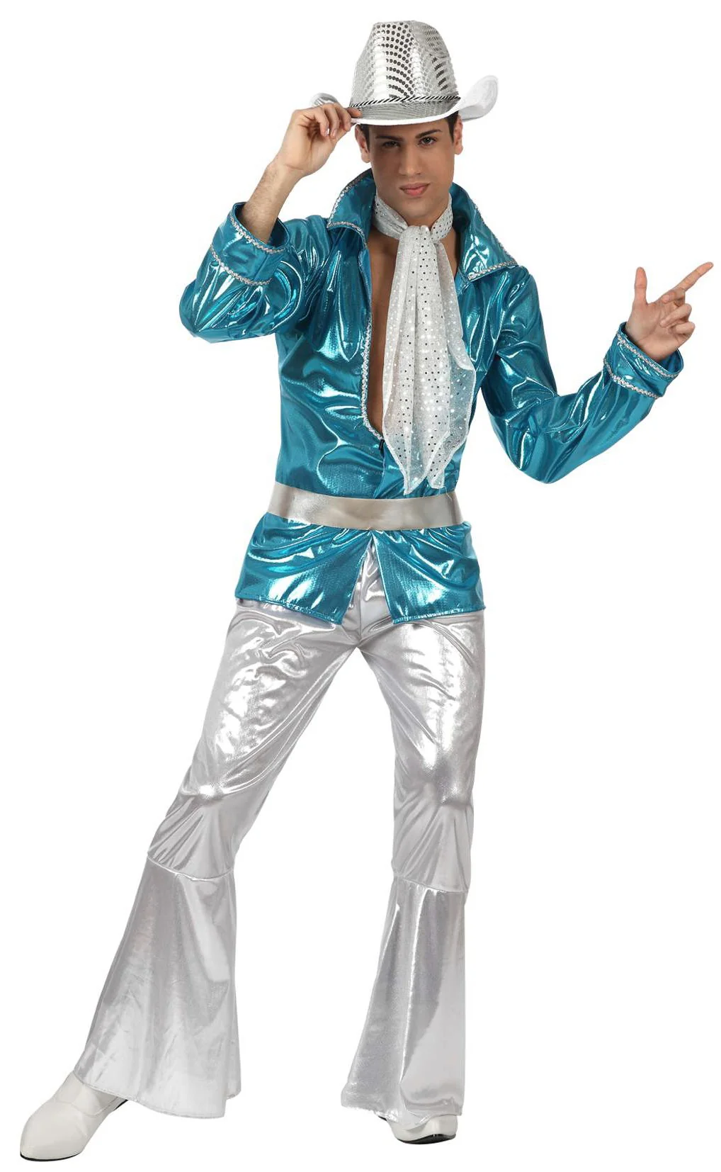 Disfraz de Discotequero Azul para Hombre