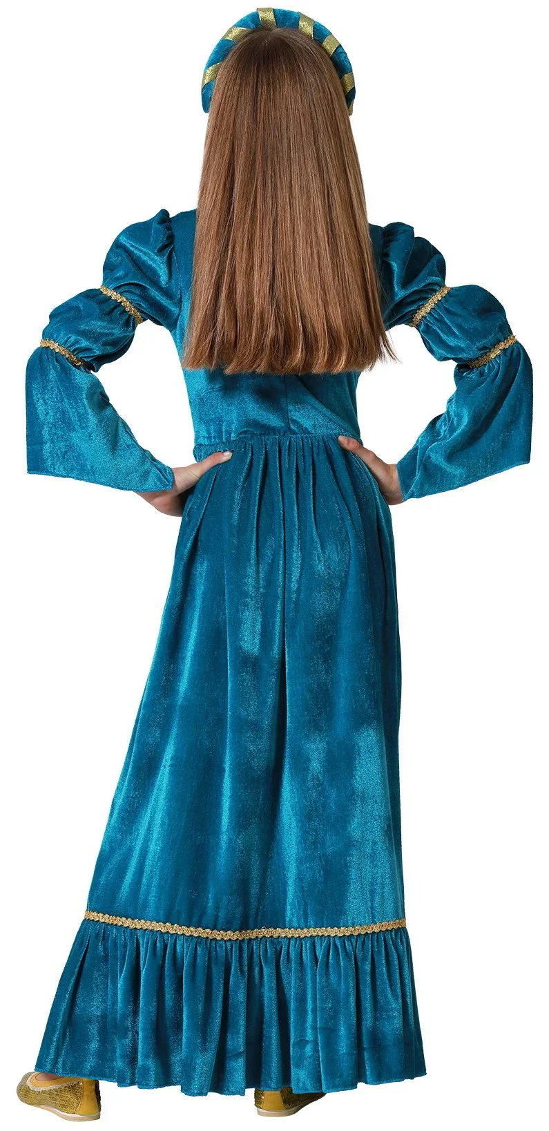 Disfraz de Doncella Medieval Azul para Niña - Image 2