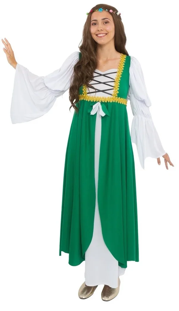 Disfraz de Doncella Medieval Verde para Mujer - Image 3