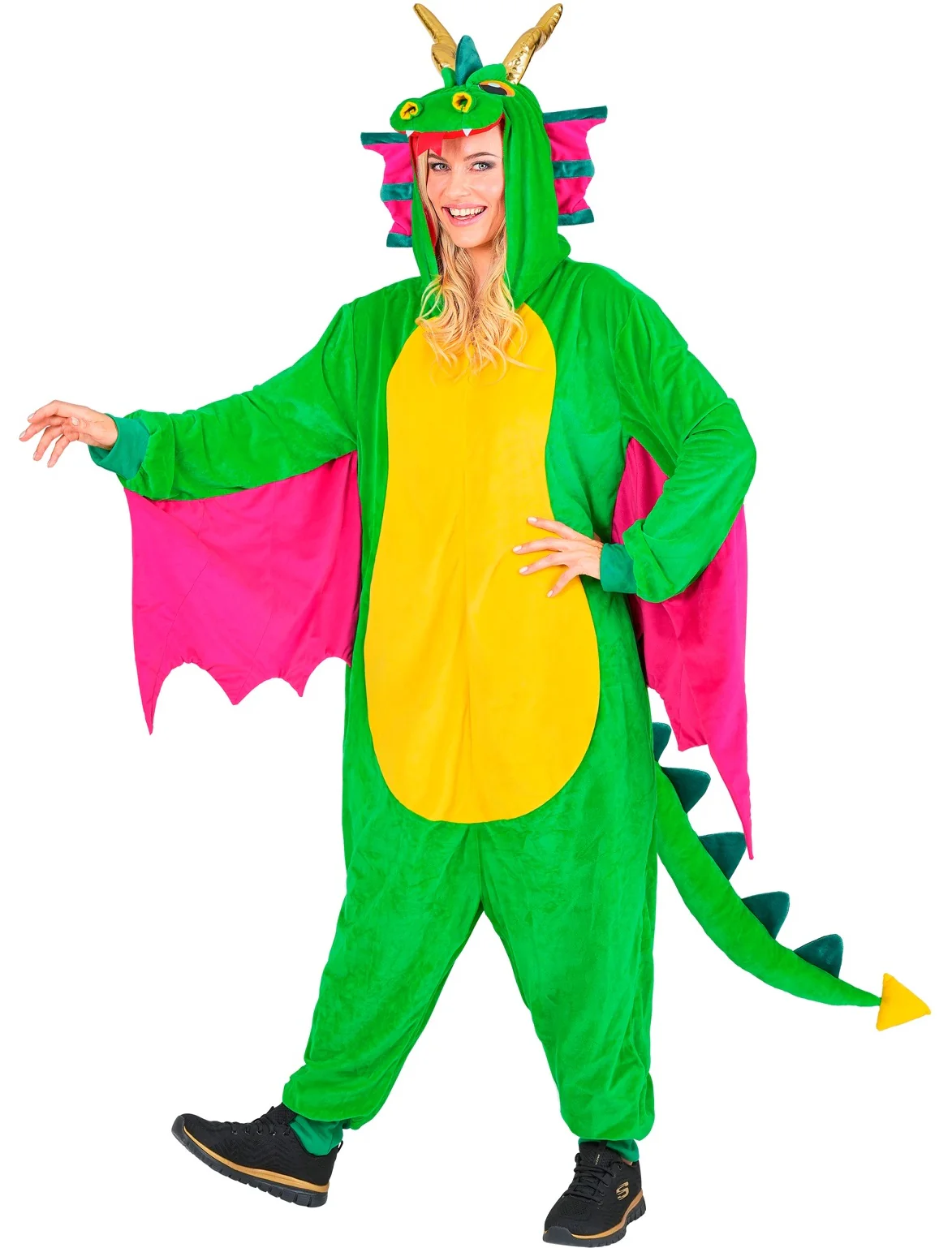 Disfraz de Dragón Colorido Pijama para Adulto - Image 2