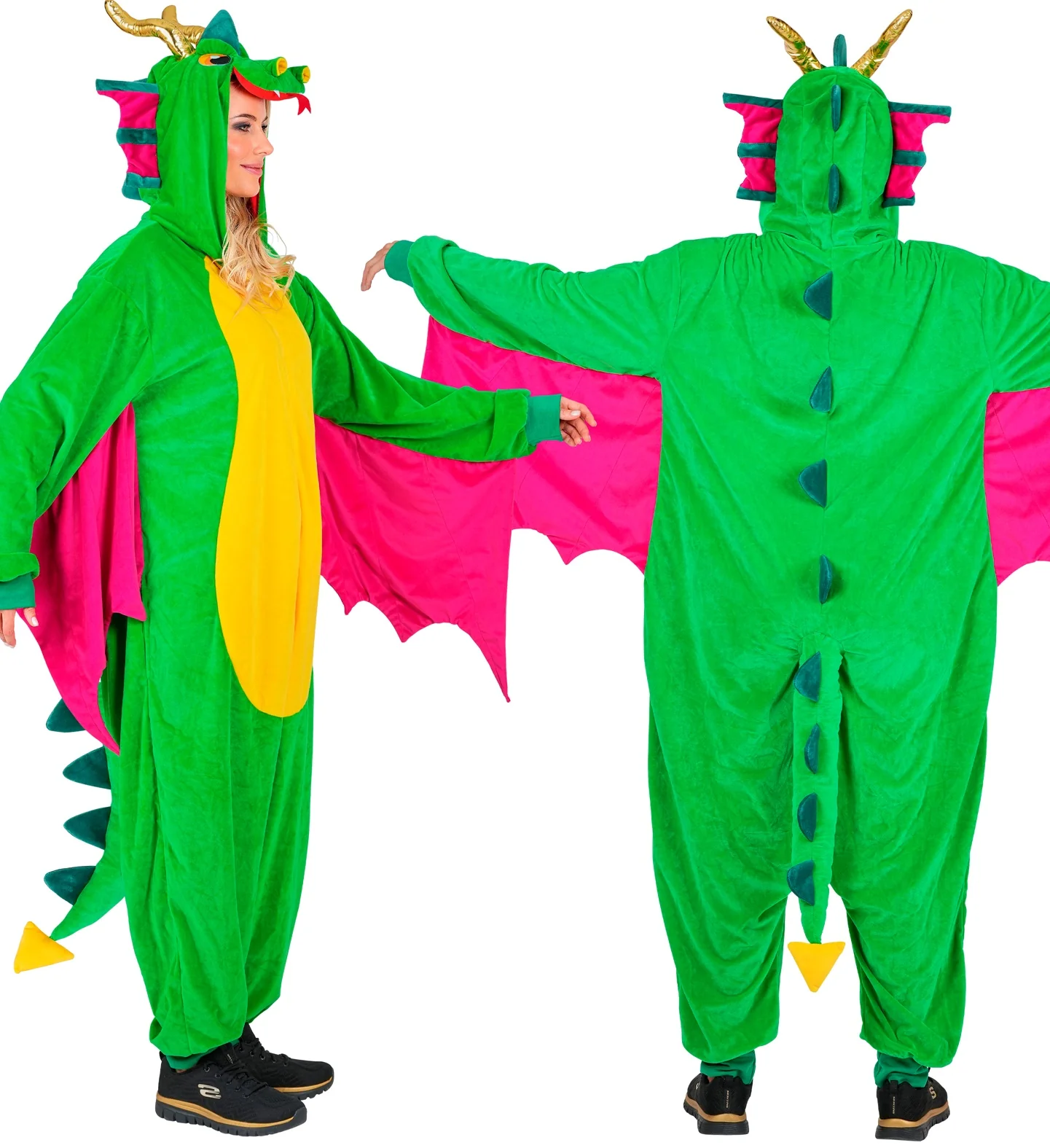 Disfraz de Dragón Colorido Pijama para Adulto - Image 3