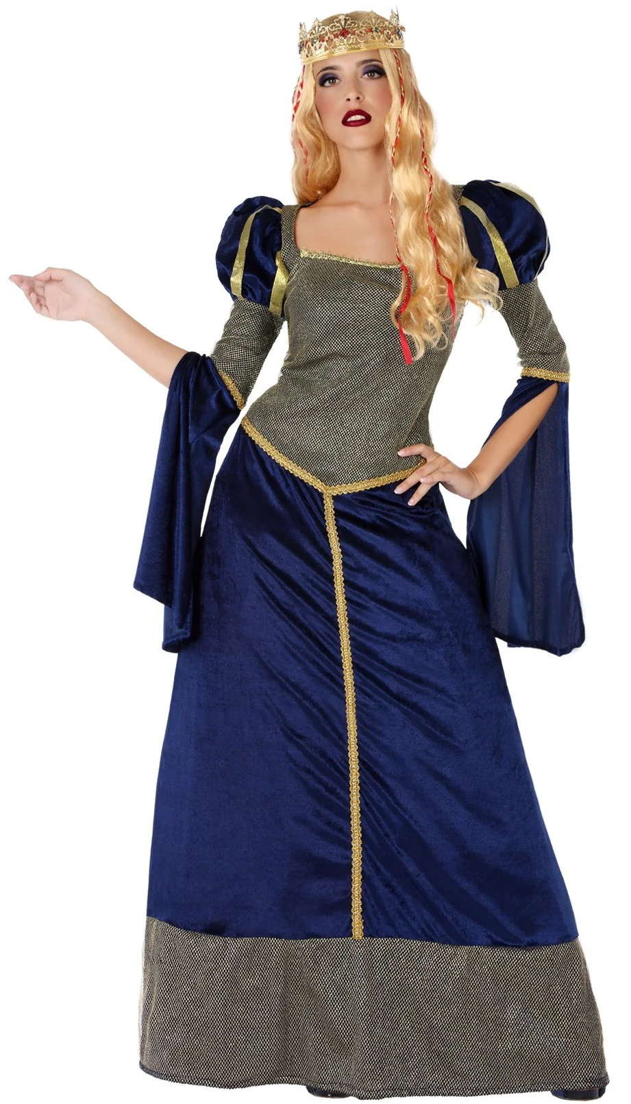 Disfraz de Duquesa Medieval Azul para Mujer