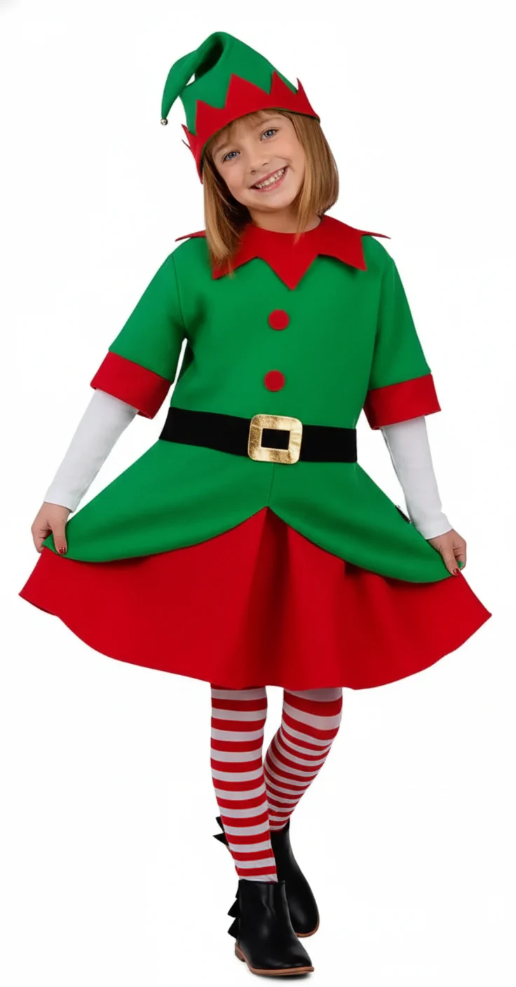 Disfraz de Elfa de Papá Noel para Niña - Image 5