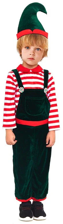 Disfraz de Elfo Navideño con Peto para Niño