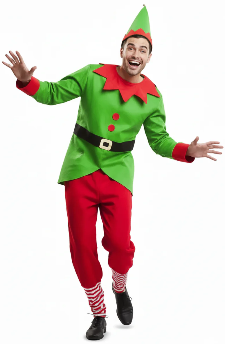 Disfraz de Elfo de Papá Noel para Hombre