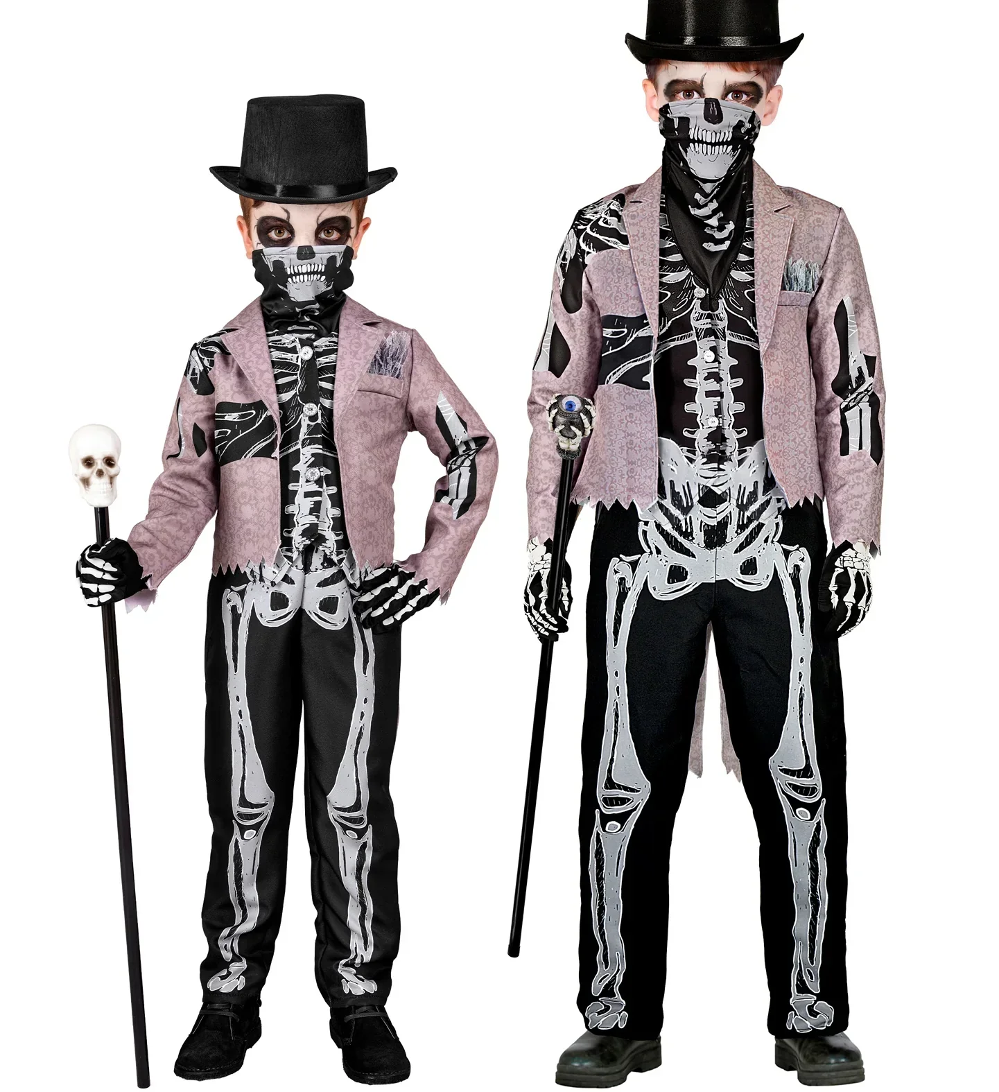 Disfraz de Esqueleto Elegante con Frac para Niño - Image 4
