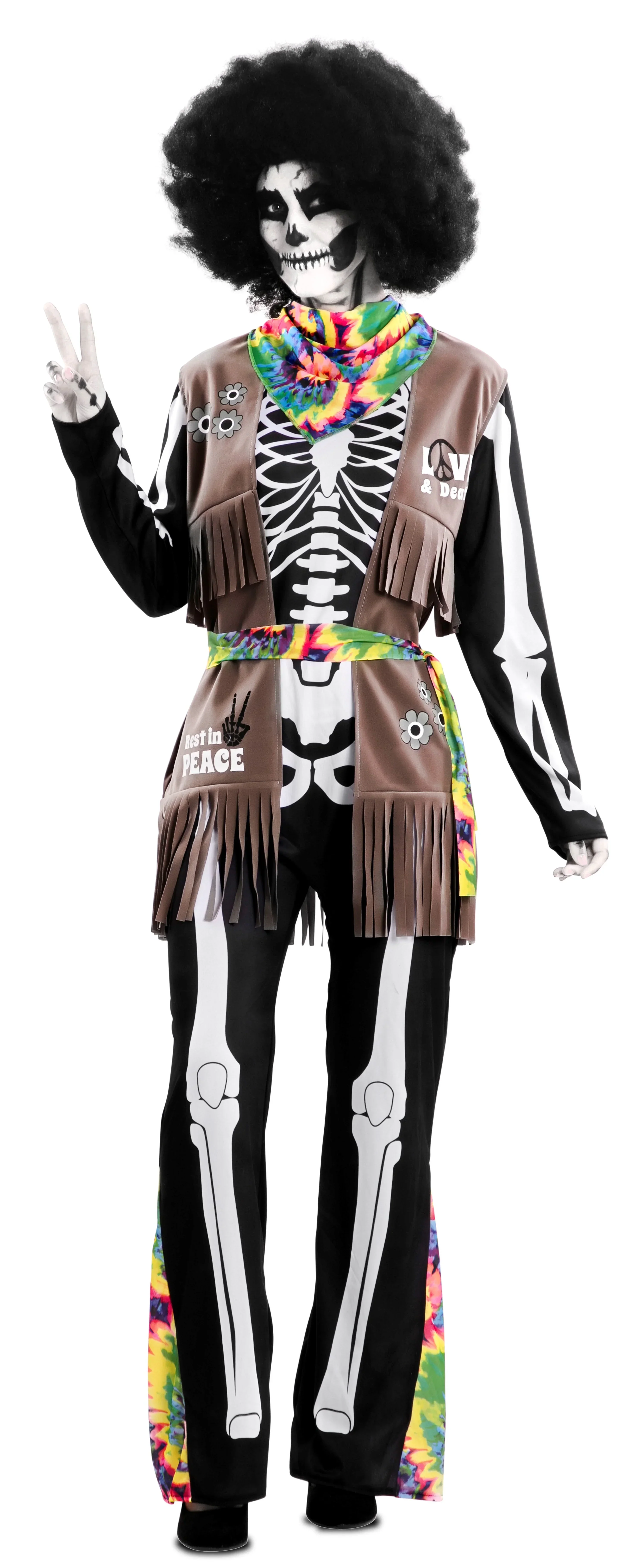 Disfraz de Esqueleto Hippie para Adulto - Image 6