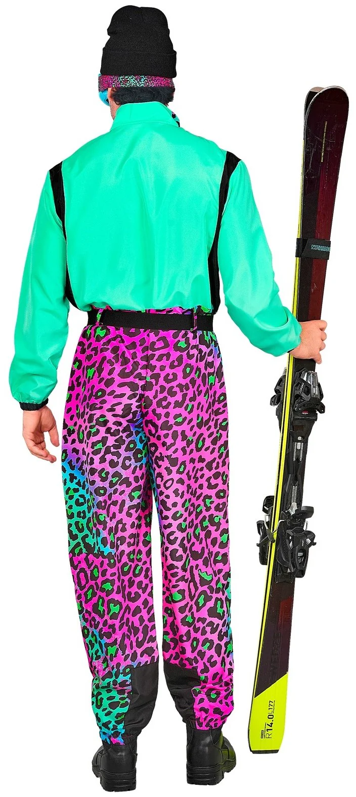 Disfraz de Esquiador Leopardo Multicolor Neón para Adulto - Image 3