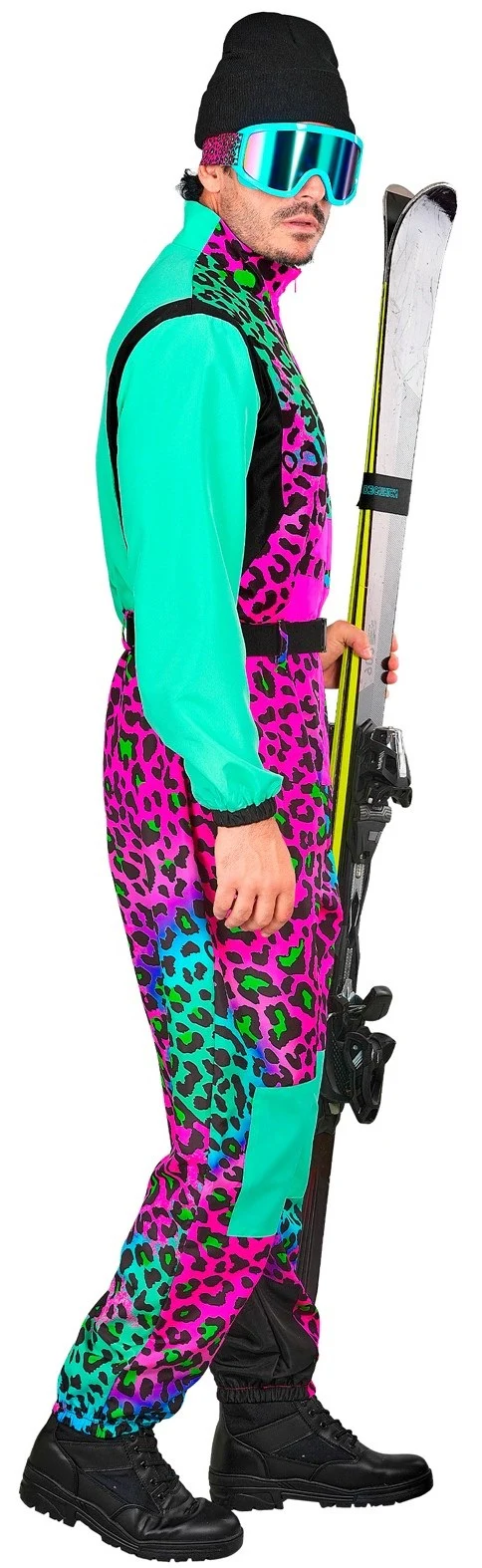 Disfraz de Esquiador Leopardo Multicolor Neón para Adulto - Image 4
