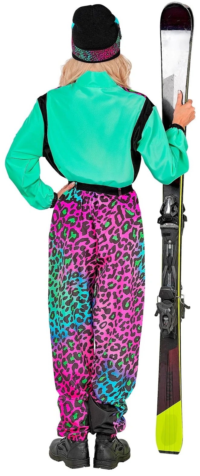 Disfraz de Esquiador Leopardo Multicolor Neón para Adulto - Image 5
