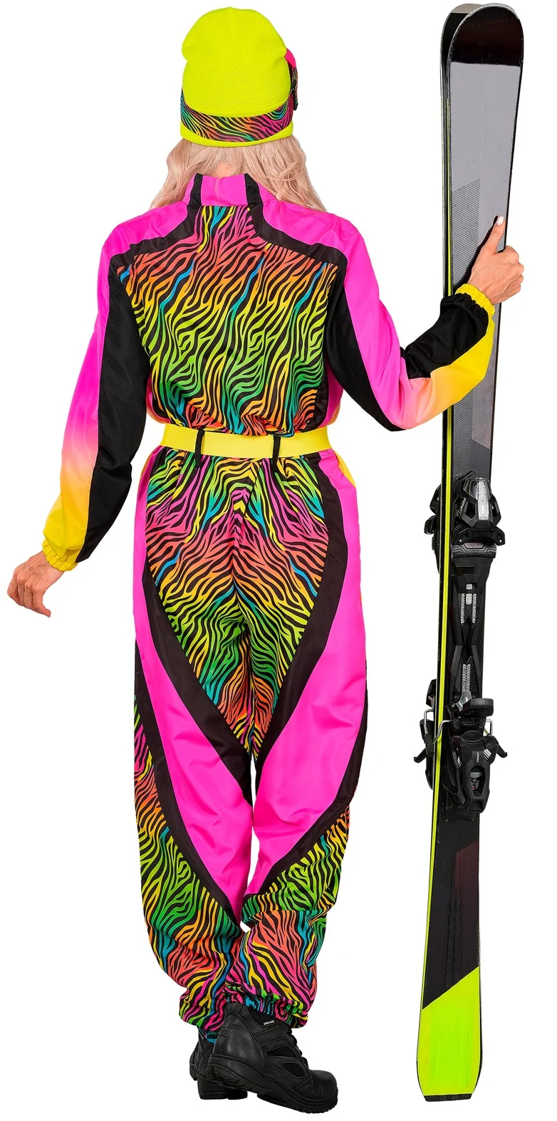 Disfraz de Esquiadora Cebra Multicolor Neón para Mujer - Image 2