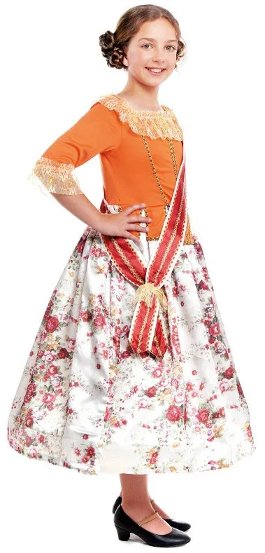 Disfraz de Fallera Naranja para Niña - Image 3