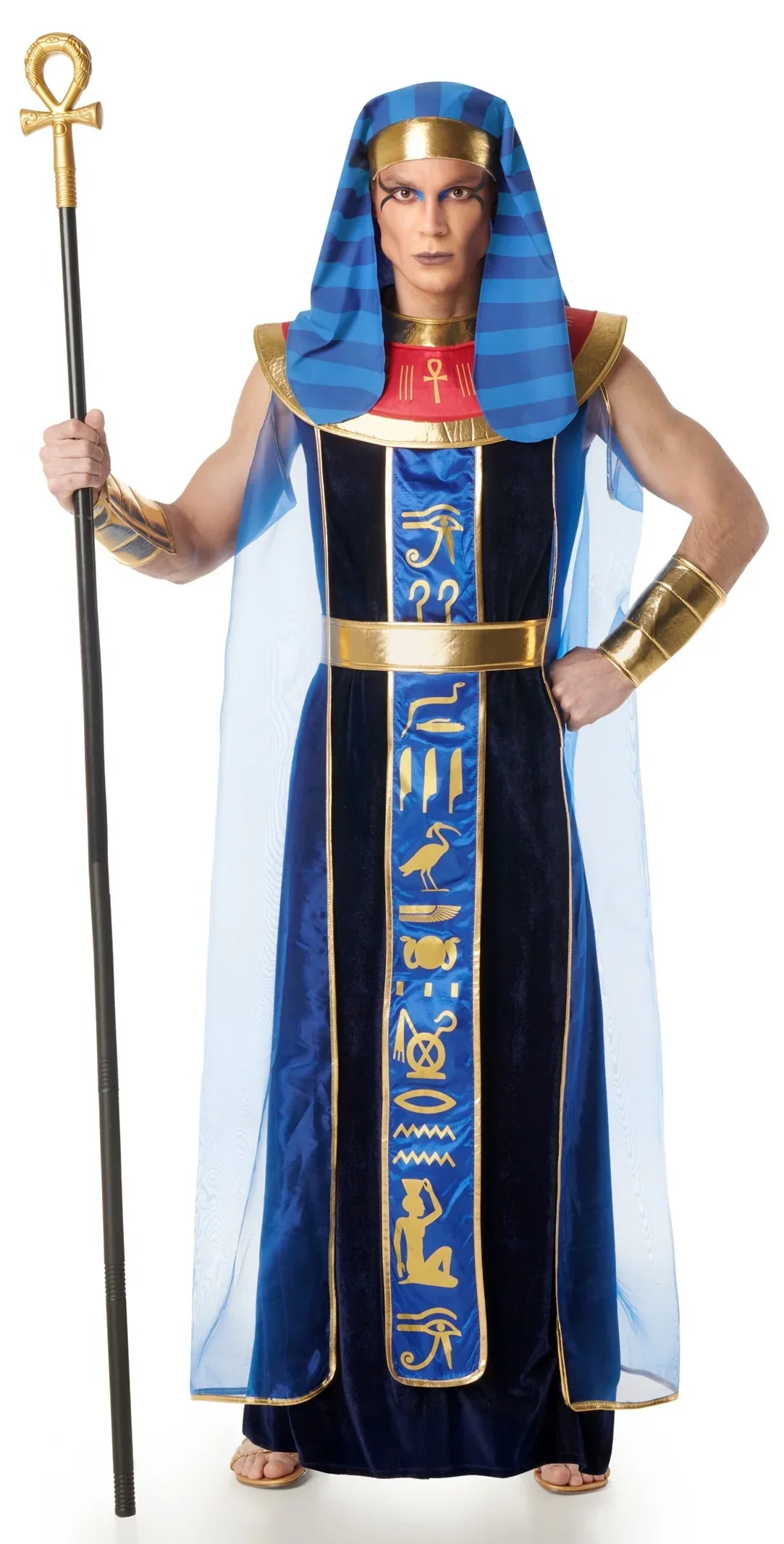 Disfraz de Faraón Egipcio Elegante Azul para Hombre