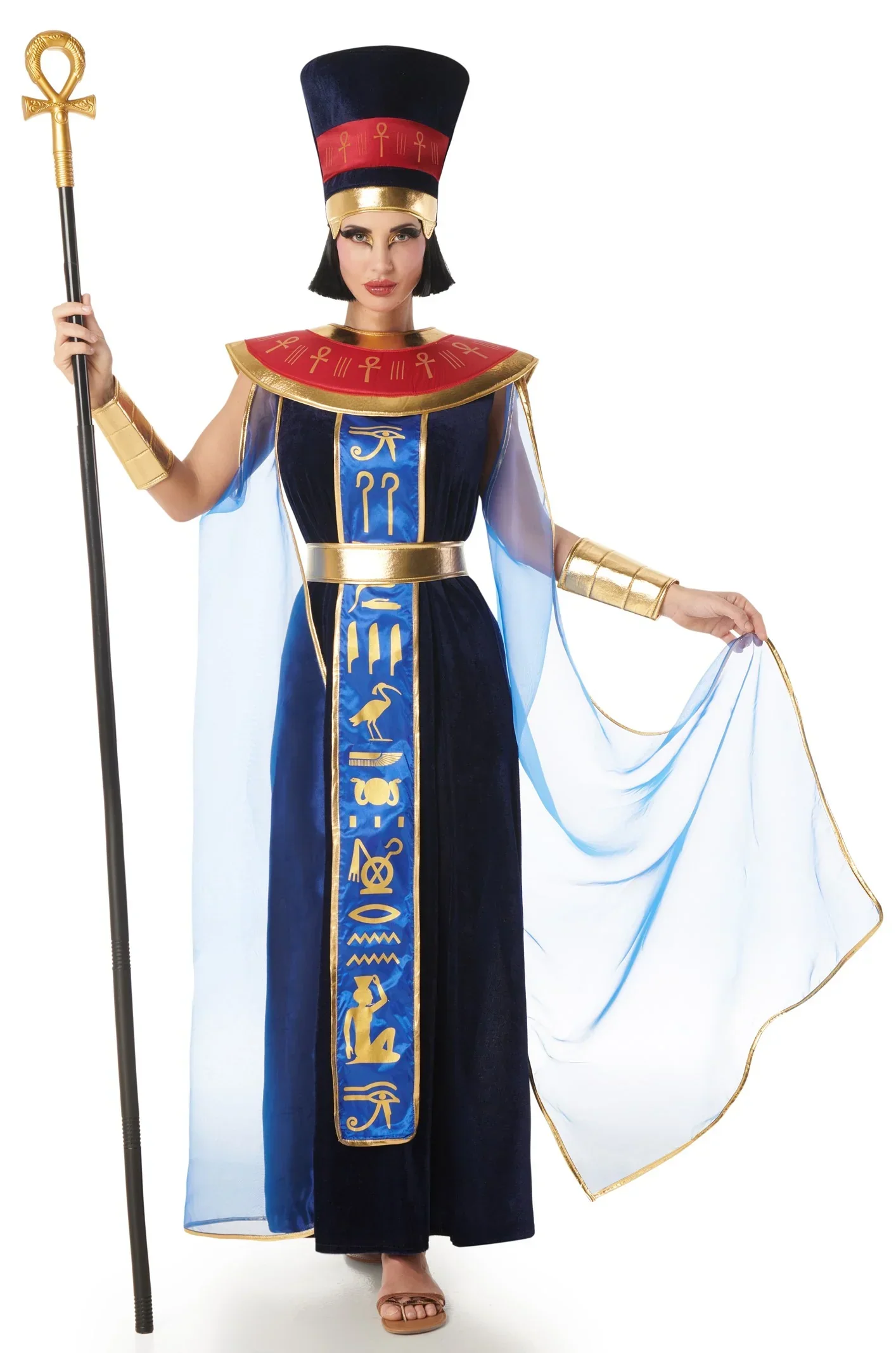 Disfraz de Faraona Egipcia Elegante Azul para Mujer