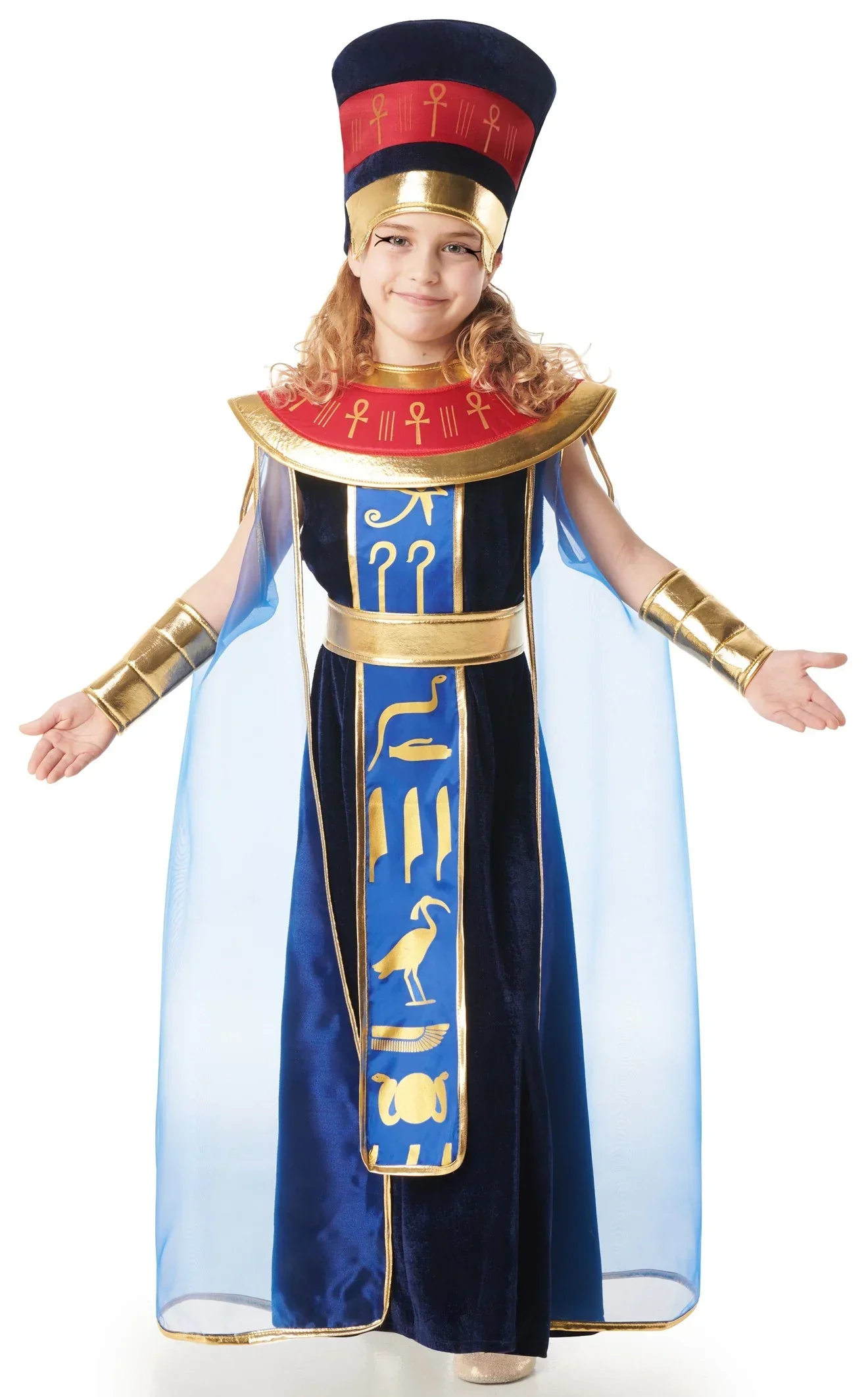 Disfraz de Faraona Egipcia Elegante Azul para Niña