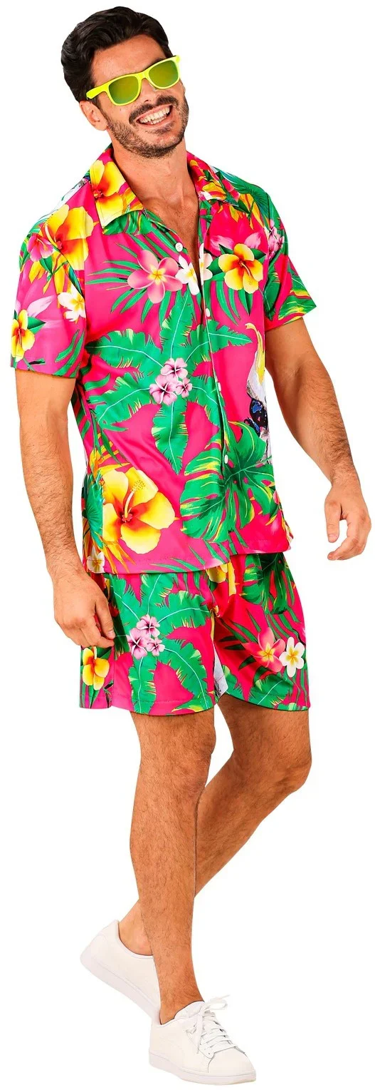 Disfraz Fiesta Hawaiana Rosa para Hombre - Image 3
