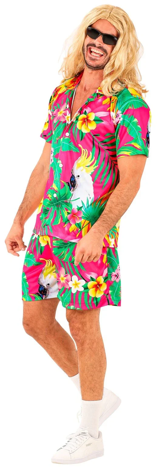 Disfraz Fiesta Hawaiana Rosa para Hombre - Image 4
