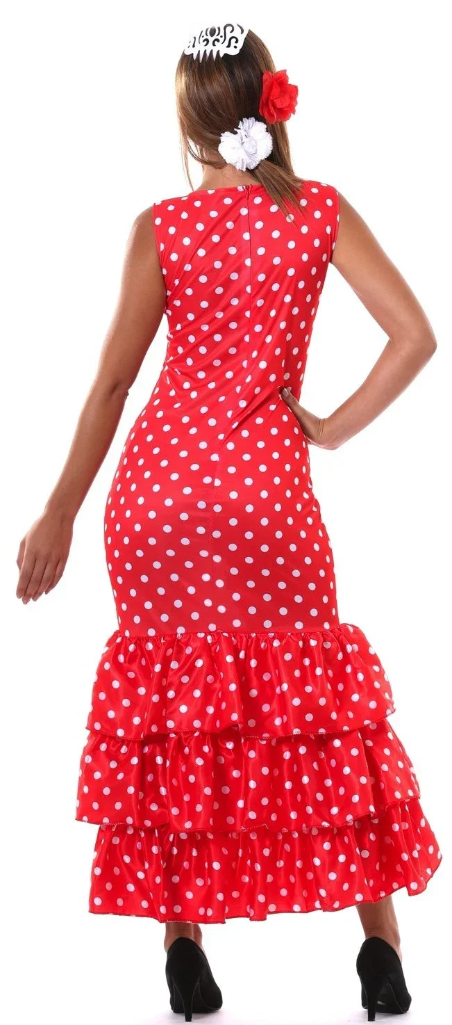 Disfraz de Flamenca Roja con Lunares Blancos para Mujer - Image 2