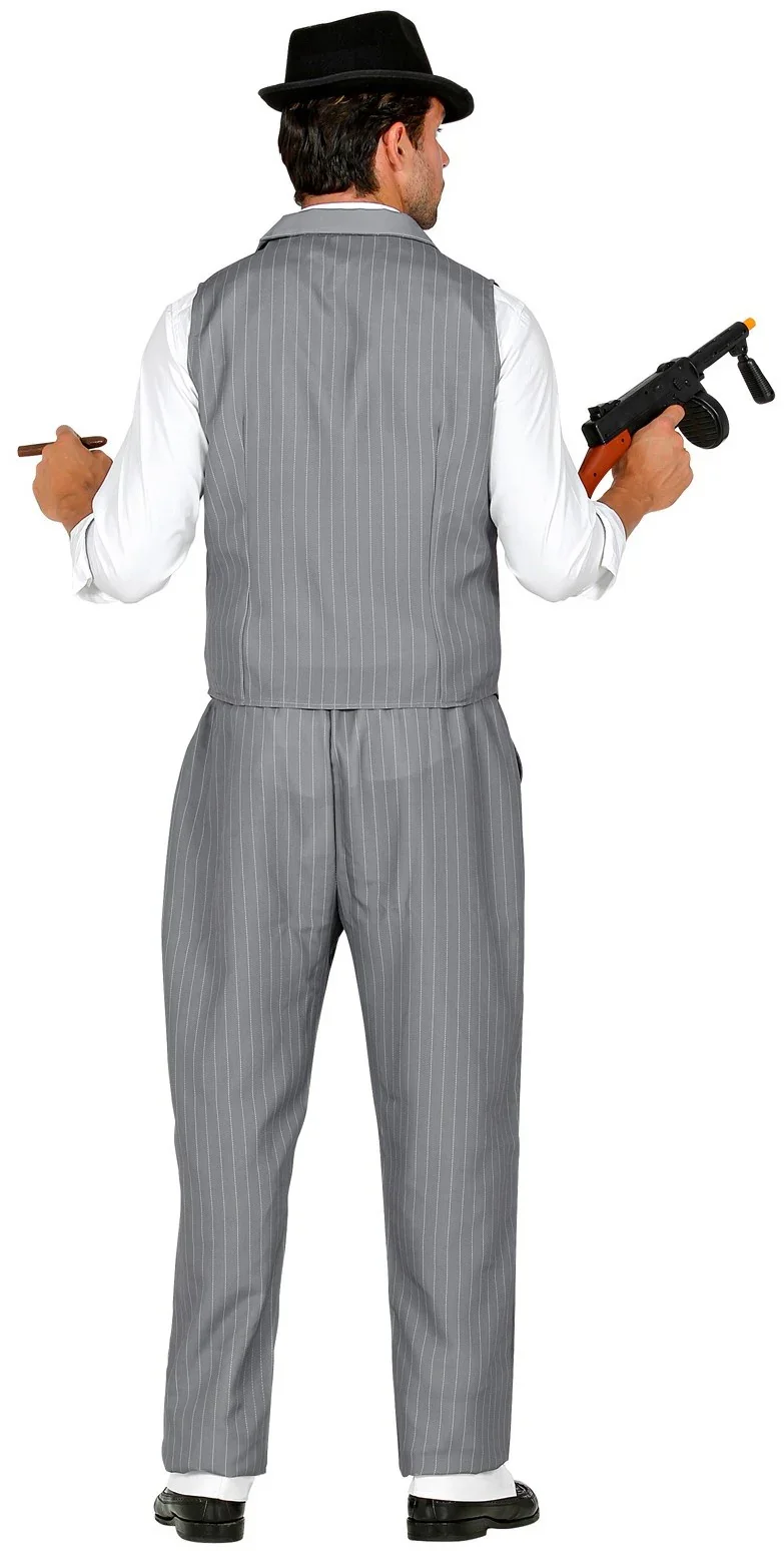 Disfraz de Gangster Gris con Chaleco para Hombre - Image 2