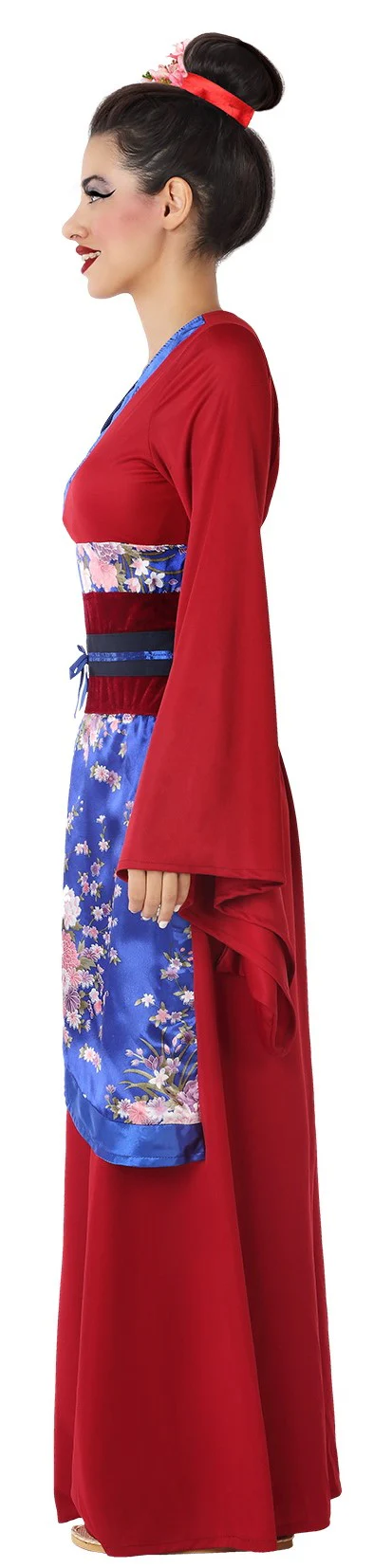 Disfraz de Geisha Granate y Azul para Mujer - Image 5
