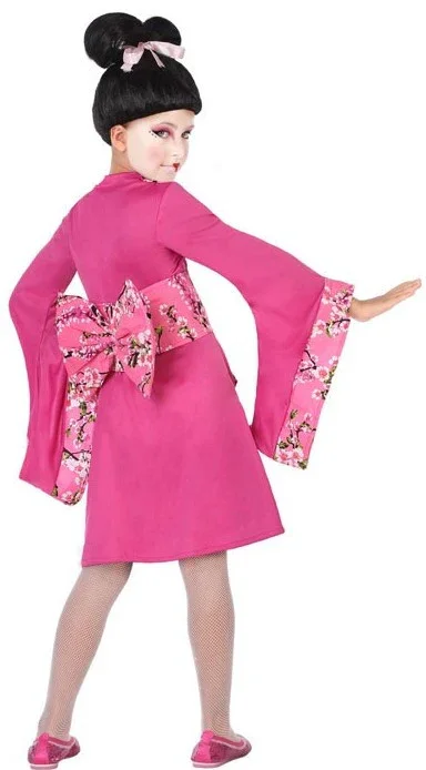 Disfraz de Geisha Japonesa Rosa para Niña - Image 2