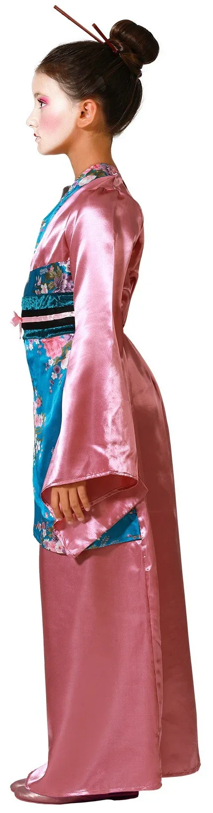 Disfraz de Geisha Rosa y Azul para Niña - Image 2