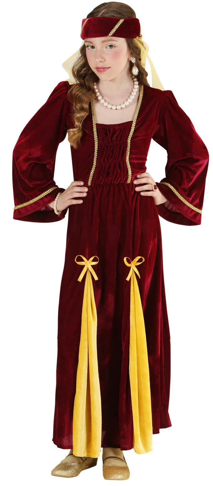 Disfraz de Reina Medieval Rojo para Niña - Image 3