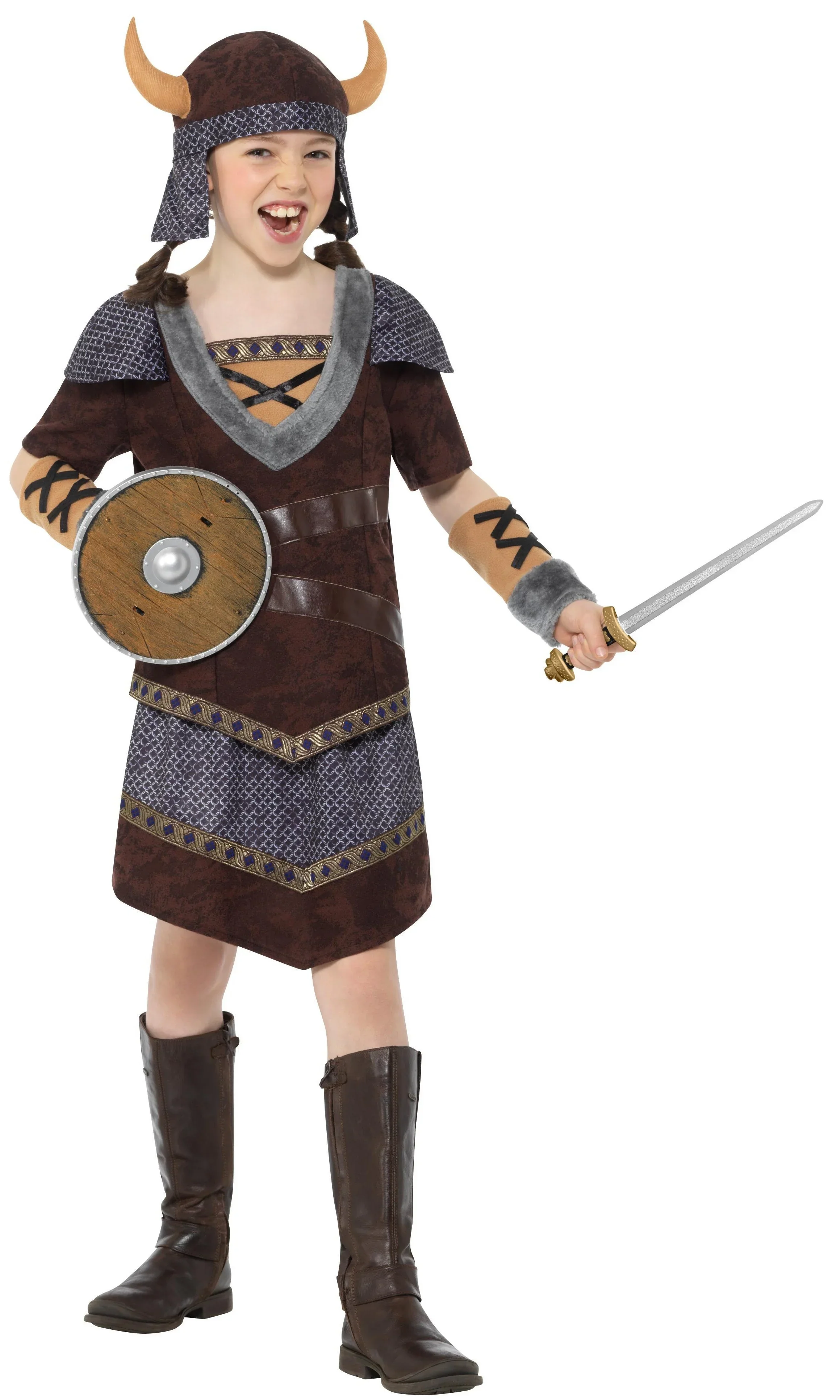 Disfraz de Guerrera Vikinga Infantil - Image 2