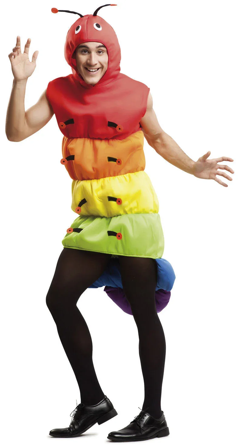 Disfraz de Gusano Multicolor para Adulto