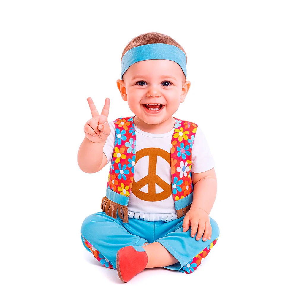 Disfraz de Hippie Azul para Bebé