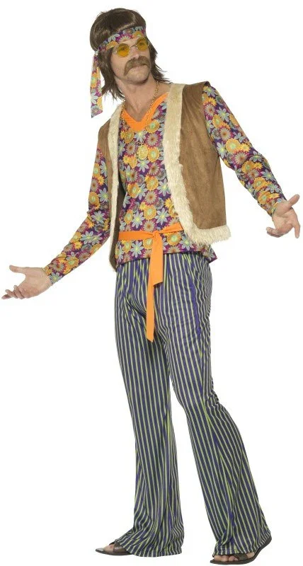 Disfraz de Hippie con Chaleco para Hombre - Image 3