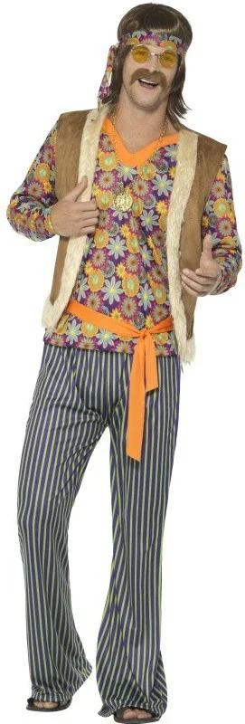Disfraz de Hippie con Chaleco para Hombre - Image 4