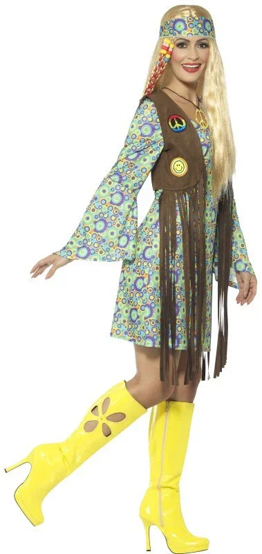 Disfraz de Hippie con Chaleco para Mujer - Image 3