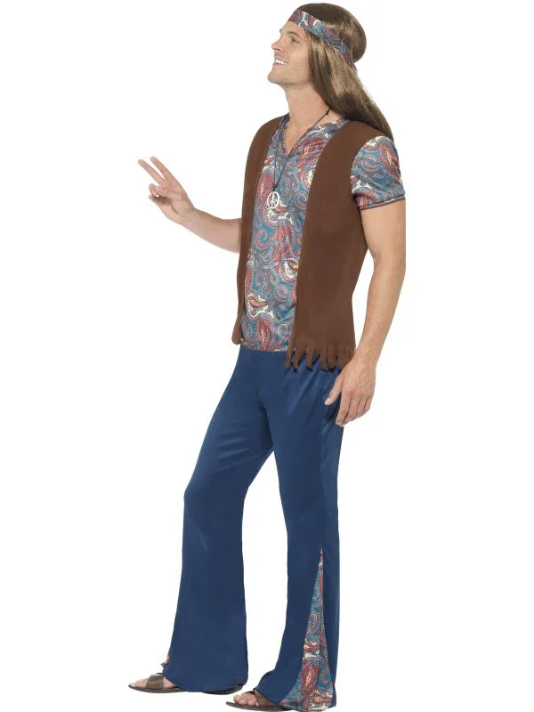 Disfraz de Hippie para Hombre con Colgante - Image 2